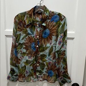 D&G Multicolor Floral Silk Shirt